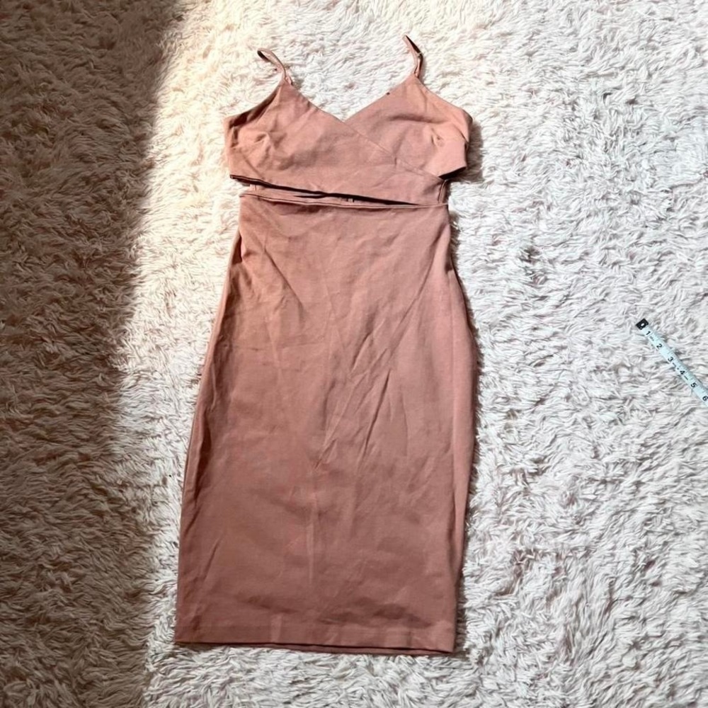 Mauve Sexy Cutout Classic Elegant Angel Bodycon Dress Womens L Wedding Guest